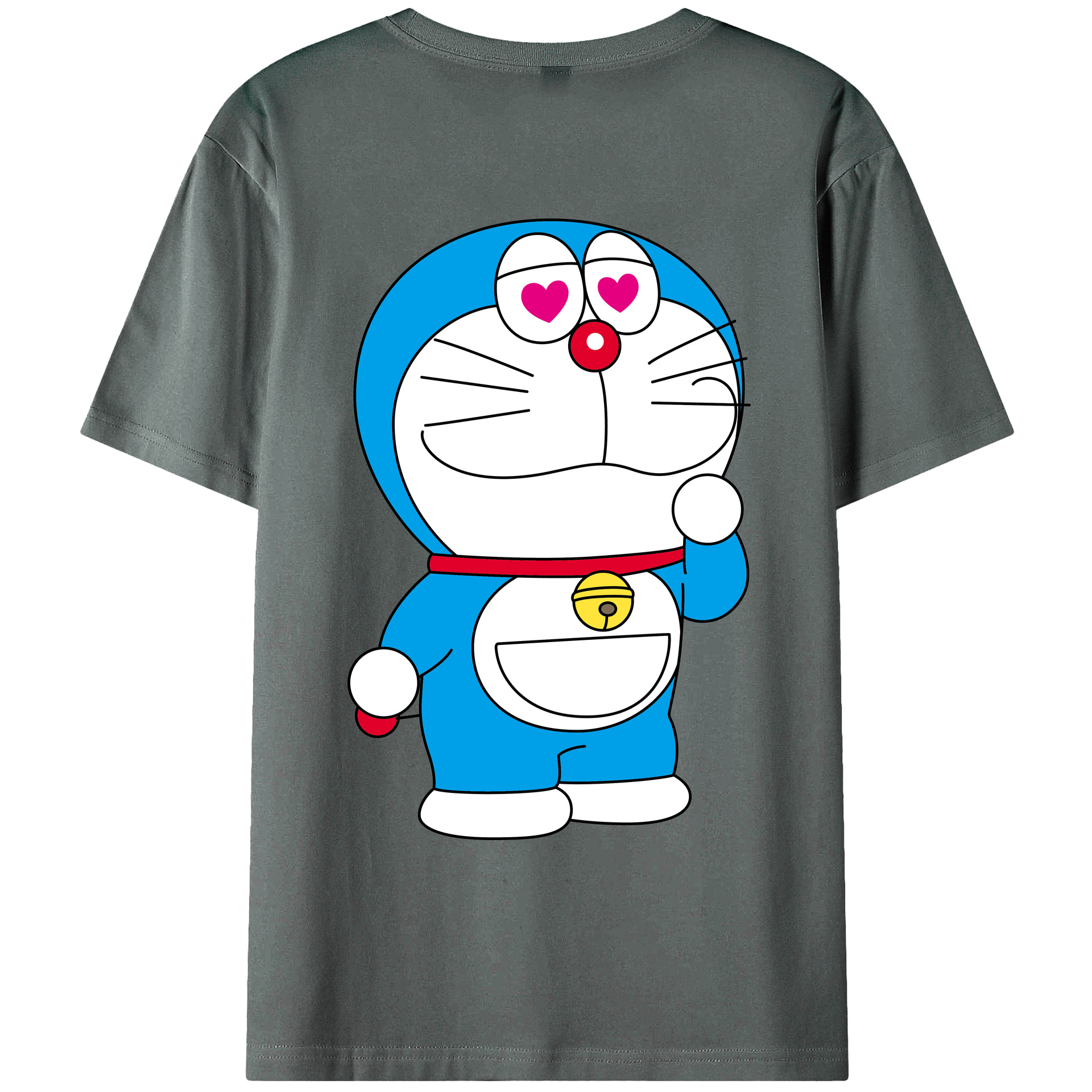 （画像用） ドラえもん Doraemon 綿100％ メンズ半袖Tシャツ（バックプリント） 通気性